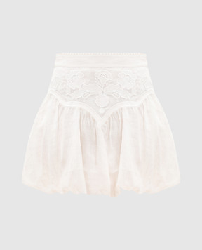 Twinset Біла спідниця міні з вишивкою бродері 261TT2293