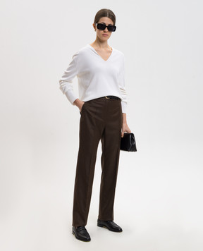 Loro Piana Білий пуловер Sorbonne з шовком FAM0701sh