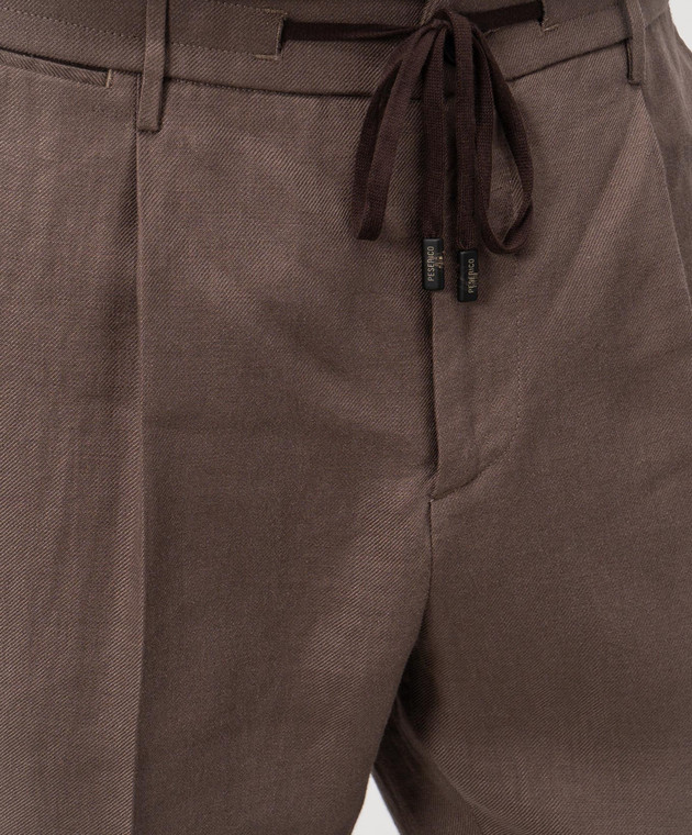 Peserico Коричневі штани з льону R54274D02606 зображення 5