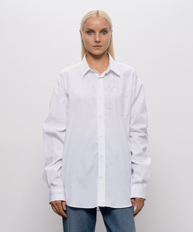 Vetements Біла сорочка з графічним принтом MH27SH046W зображення 3