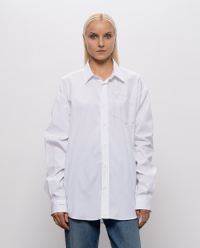 Vetements Белая рубашка с графическим принтом MH27SH046W