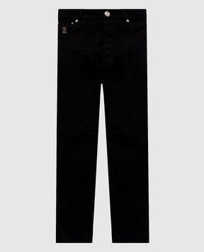Brunello Cucinelli Чорні джинси з патчем логотипа M277PX1290