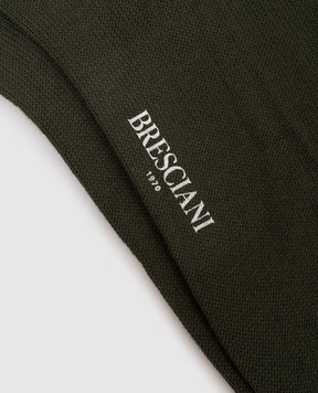 Bresciani Шкарпетки кольору хакі з геометричним візерунком MC014IN0014BR