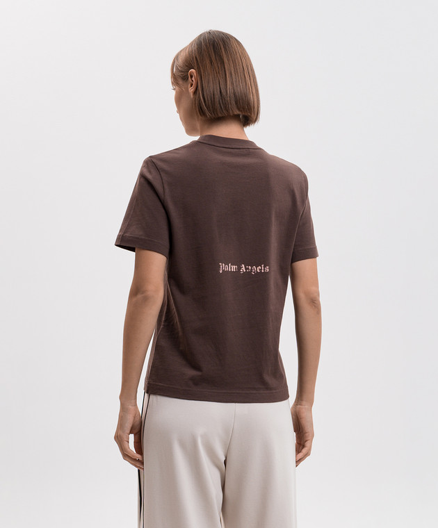 Palm Angels Коричневая футболка Cali Vibes PAWAA006JR003 изображение 4