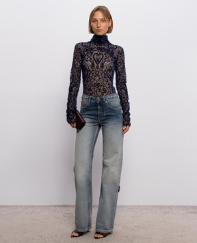 Off-White Синій топ Flock Pailey 2FB00544T