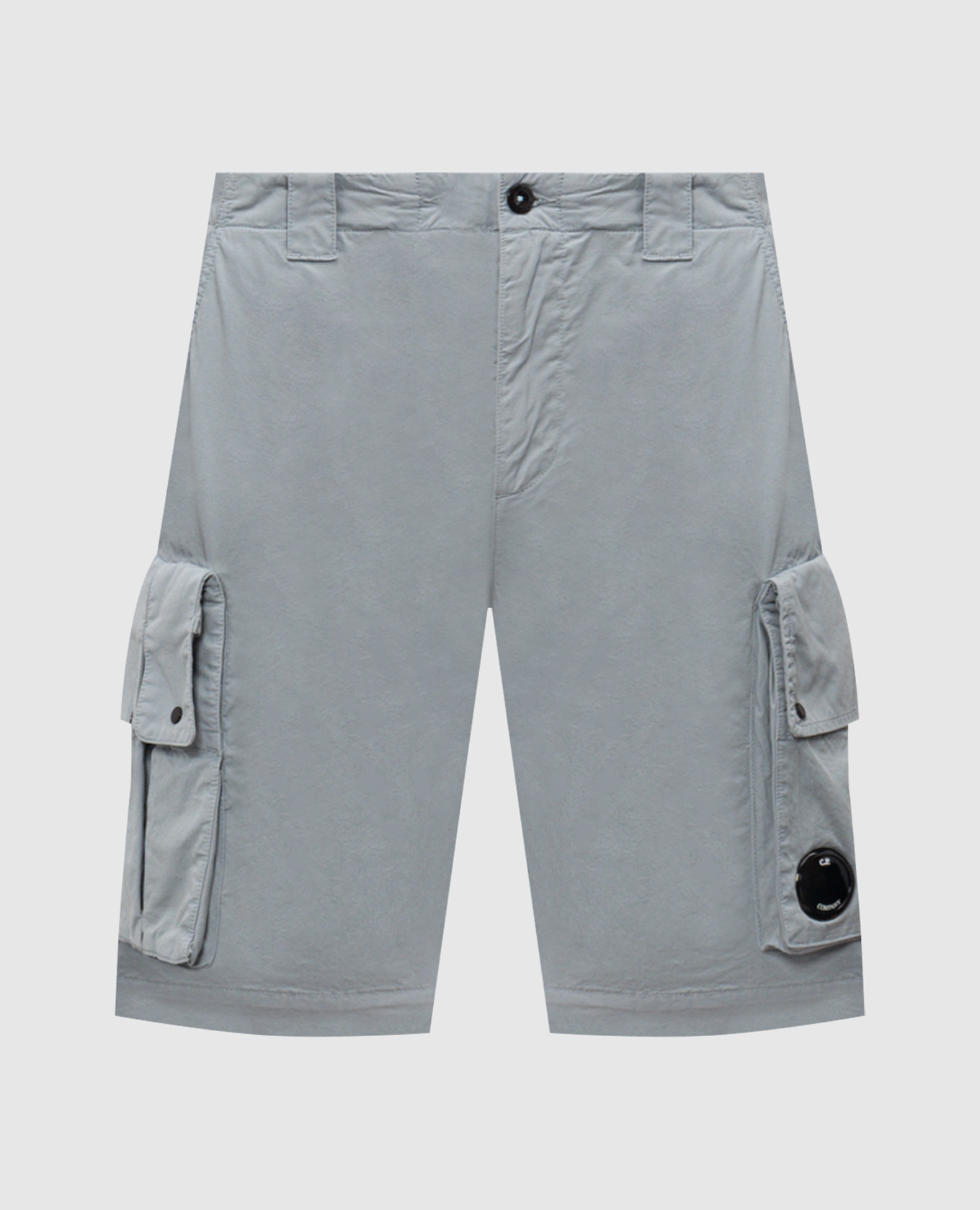 Голубые шорты-карго с патчем логотипа