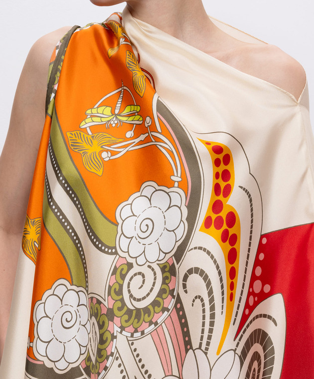 La DoubleJ Блуза Full-On Foulard из шелка с принтом SCA0096SIL029AMB03 изображение 5