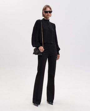 Twinset Черная блузка с металлическим логотипом 262TP2342