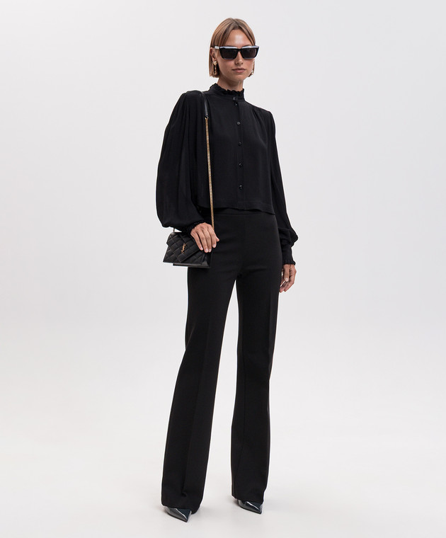 Twinset Черная блузка с металлическим логотипом 262TP2342 изображение 2