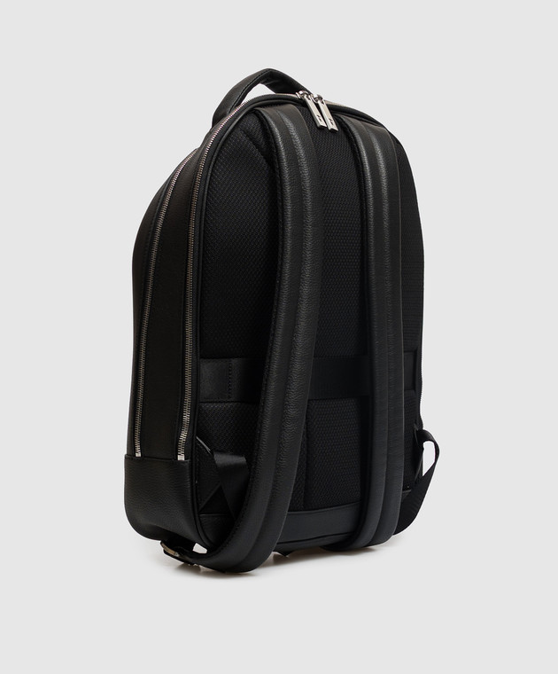 Trussardi Чорний шкіряний рюкзак з логотипом Z698E006311NMBZ03L33 зображення 3