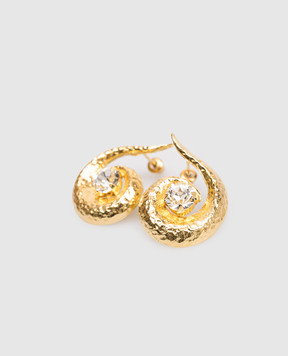 Lynyer Позолоченные серьги Spiral Sparkl с кристаллами LYNSPIRSINGEAR