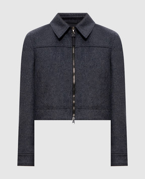 Brunello Cucinelli Серая укороченная куртка из шерсти MG5497459P