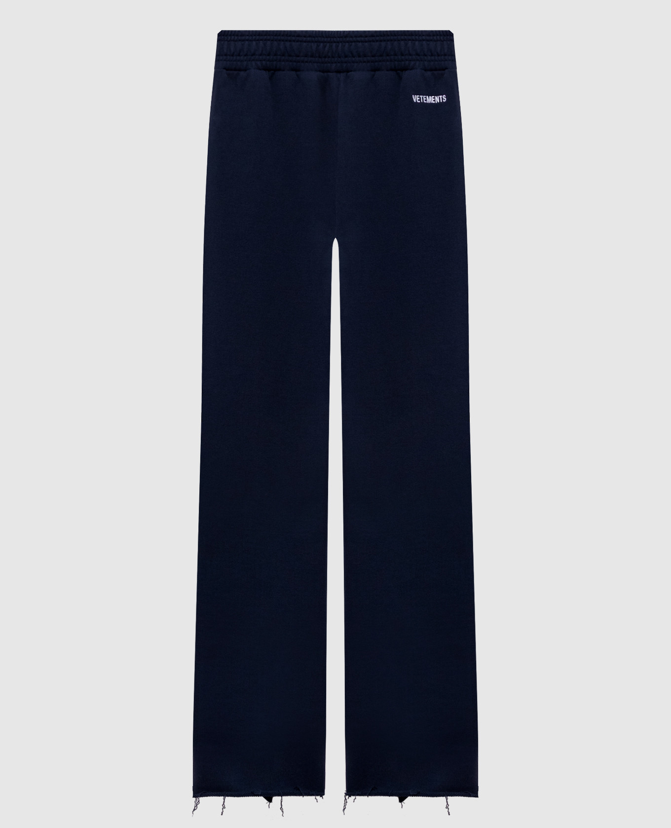 Сині спортивні штани з вишивкою логотипа