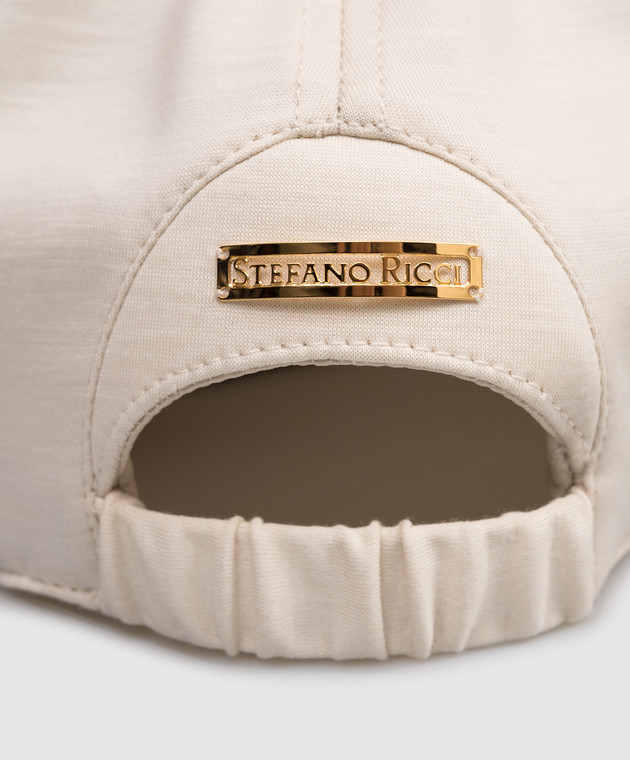 Stefano Ricci Кепка из шерсти цвета айвори MCV61TX08EMA0033 изображение 4