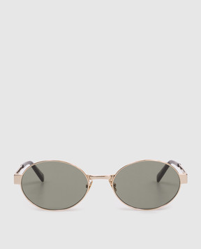 Saint Laurent Золотисті сонцезахисні окуляри з гравіюванням логотипа 779851Y9902