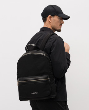 Off-White Чорний рюкзак Core з логотипом OMNB109C99FAB001