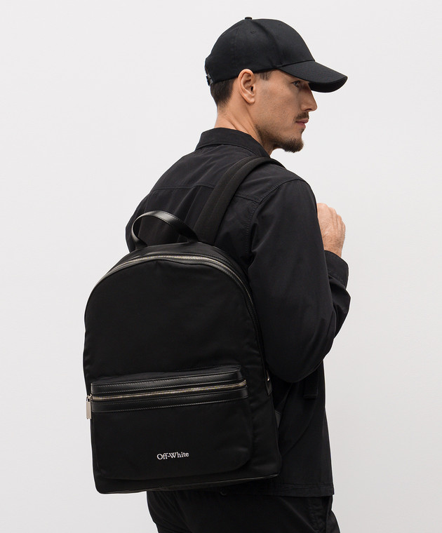 Off-White Чорний рюкзак Core з логотипом OMNB109C99FAB001 зображення 2