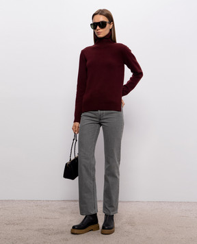 Jil Sander Бордовый гольф из шерсти асимметричного кроя J02GP0271J14870