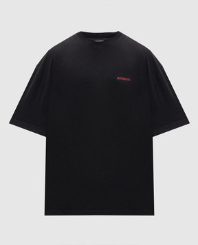 Vetements Чорна футболка з принтом логотипа MH27TR142Bm
