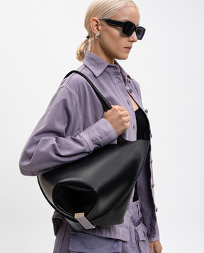 The Attico Черная кожаная сумка-тоут La Scoop 260WAH00062LBT019AA