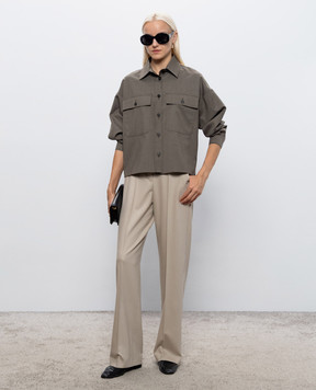 Max Mara Weekend Коричнева сорочка RADURA з вовною WKDRADURA