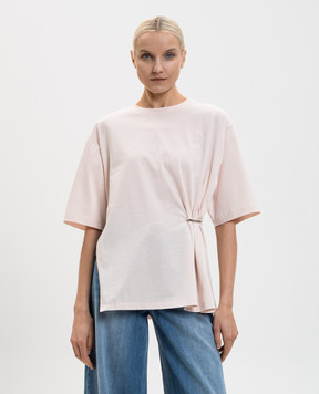 Twinset Розовая футболка с драпировкой 261TE2100