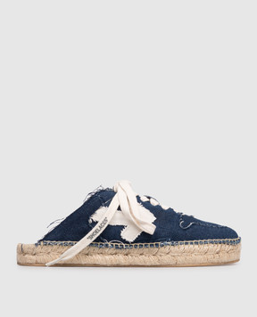 Off-White Сині кросівки-мюлі з нашивкою емблеми OMIB00AS26DEN001