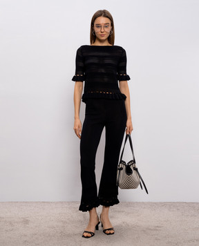 Twinset Чорні штани з рюшами 261TP3084