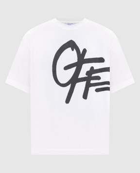 Off-White Біла футболка з принтом логотипа Spray 44MAA120S26J00L