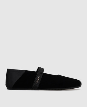 Fendi Черные бархатные балетки Academia 8F9214WR1