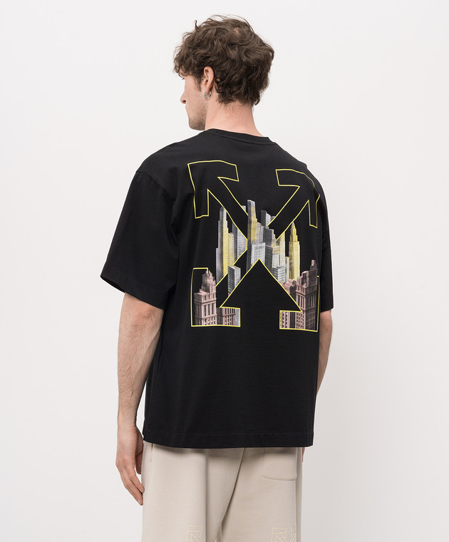 Off-White Чорна футболка з принтом Palace Arrow 44MAA120Z26J001 зображення 4