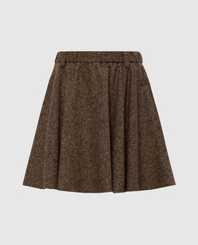 Brunello Cucinelli Коричневая юбка с шерстью MD002G4103