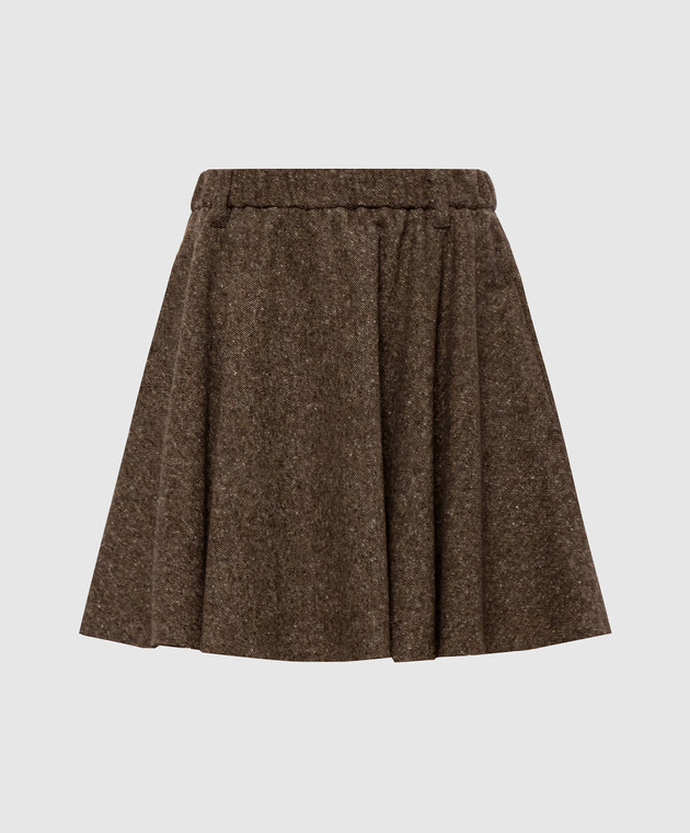 Brunello Cucinelli Коричневая юбка с шерстью MD002G4103
