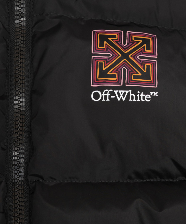Off-White Детская черная куртка с принтом эмблемы 44GEJ001F26F002 изображение 3