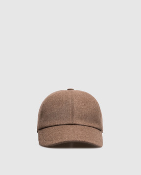 Enrico Mandelli Коричневая кепка из шерсти и кашемира CAP4015804
