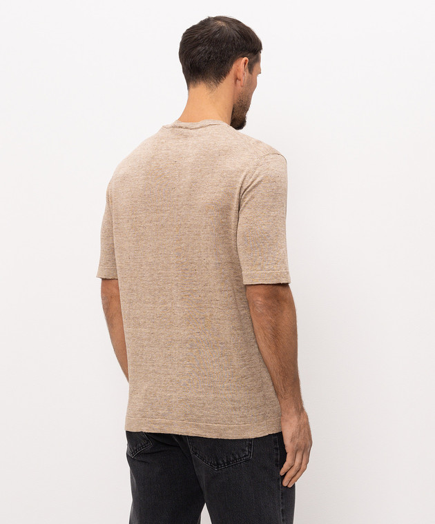 Cashmere&Whiskey Футболка бежевого кольору з льону та шовку M54268085 зображення 3