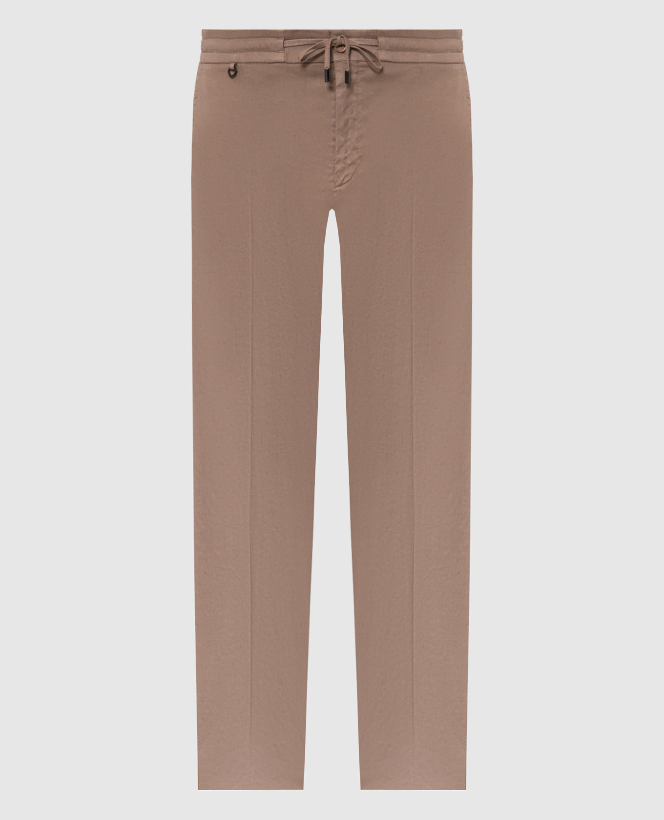 Коричневые брюки с льном