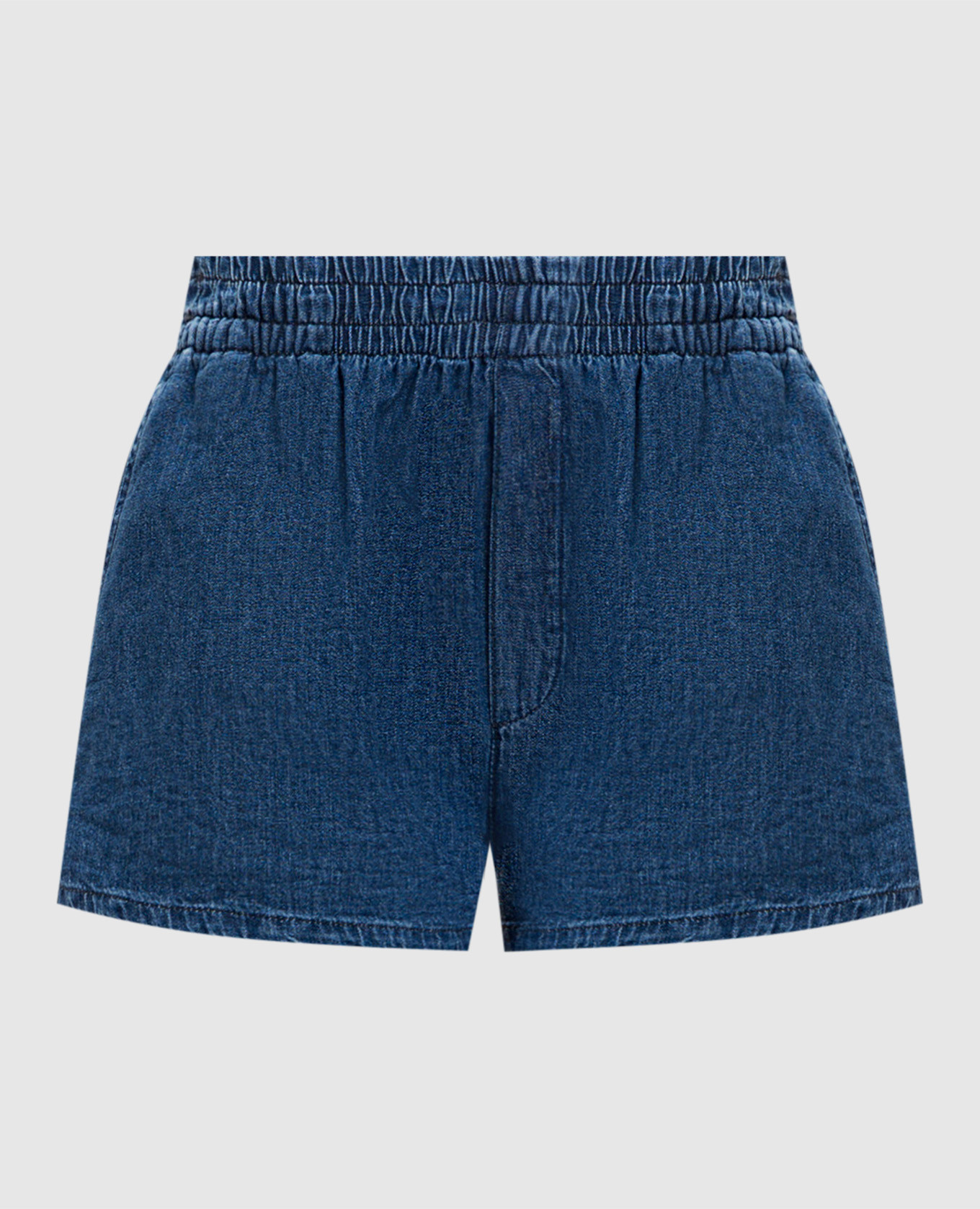 Синие джинсовые шорты с монограммой