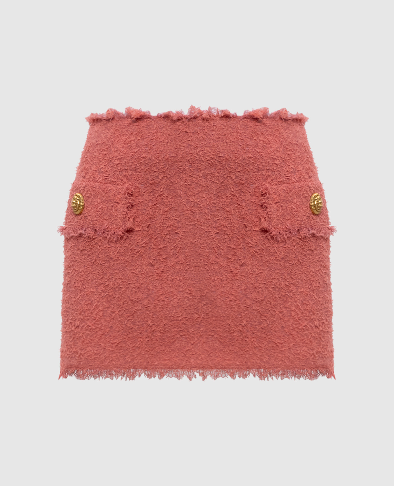 Розовая твидовая юбка мини с шерстью