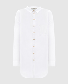 Asceno Белая рубашка Formentera из льна T018FAB06COL02