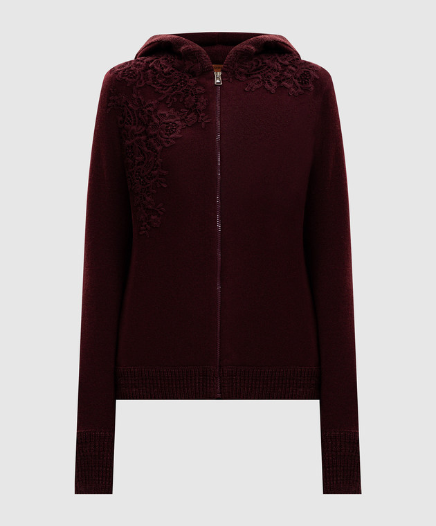 Ermanno Scervino Life Бордовий кардиган з вовною та кашеміром D494M706XJO