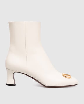 Valentino Білі шкіряні ботильйони з логотипом 7W2S0ML2DSH