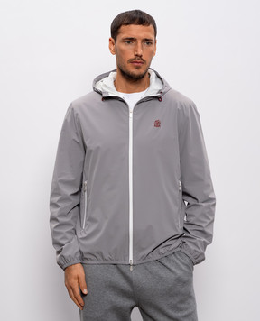 Brunello Cucinelli Серая ветровка с эмблемой MM49A7440G