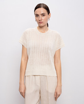 Peserico Бежевий топ з льоном M99151F1209386