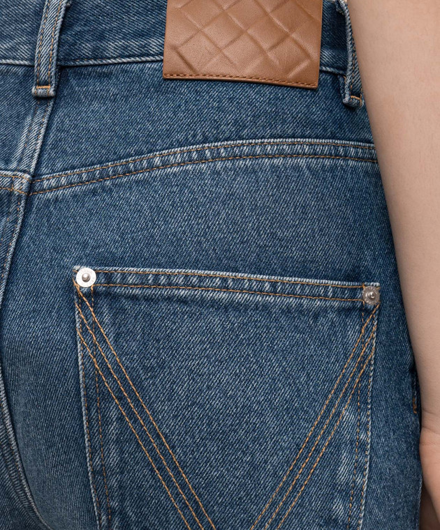Bottega Veneta Синие джинсы-клеш с патчем логотипа 864997V69P0 изображение 5