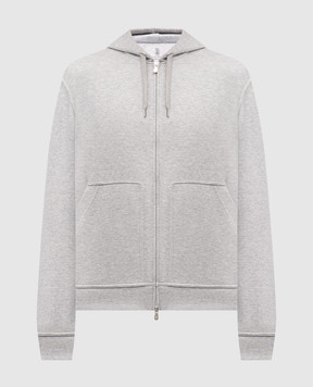 Brunello Cucinelli Меланжевая спортивная куртка серого цвета MM8319069G
