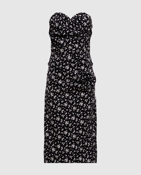 Dolce&Gabbana Чорна сукня-бюстьє із шовку F633DTFSAGU