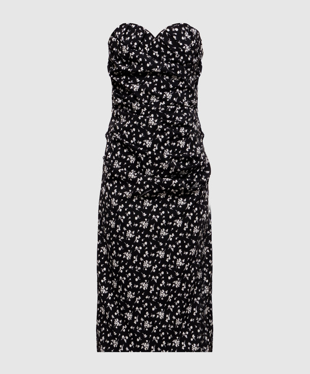 Dolce&Gabbana Черное платье-бюстье из шелка F633DTFSAGU