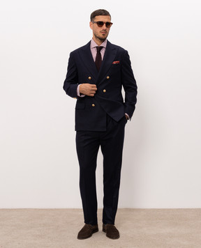 Brunello Cucinelli Синий костюм из шерсти M038PLDPHG