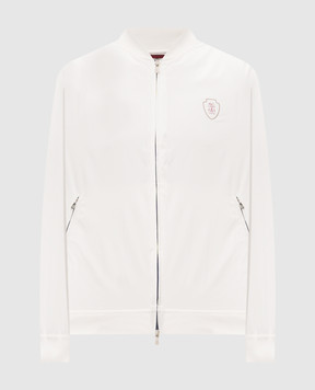Brunello Cucinelli Біла спортивна куртка з принтом емблеми MB4229084T